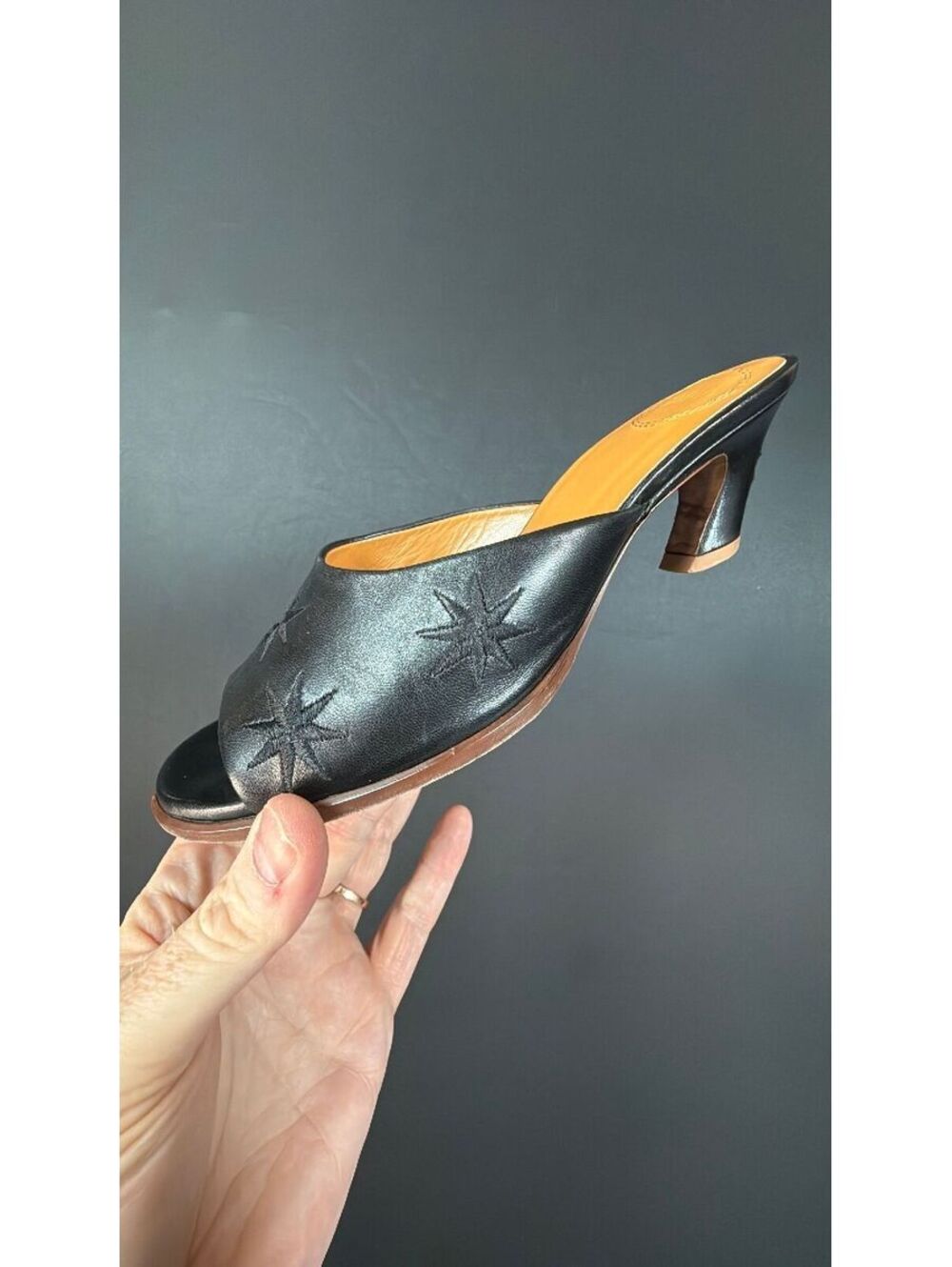 Chloe Black Star Leather Size 37.5